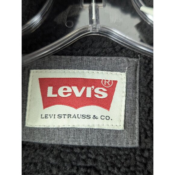 Levis Coat Mens Large Gray Lined Hooded Jacket - Picture 2 of 10
